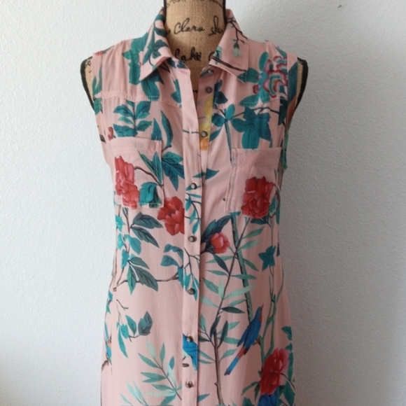 Soft Surroundings Chinoiserie Floral And Birds Maxi Dress - Picture 4 of 12